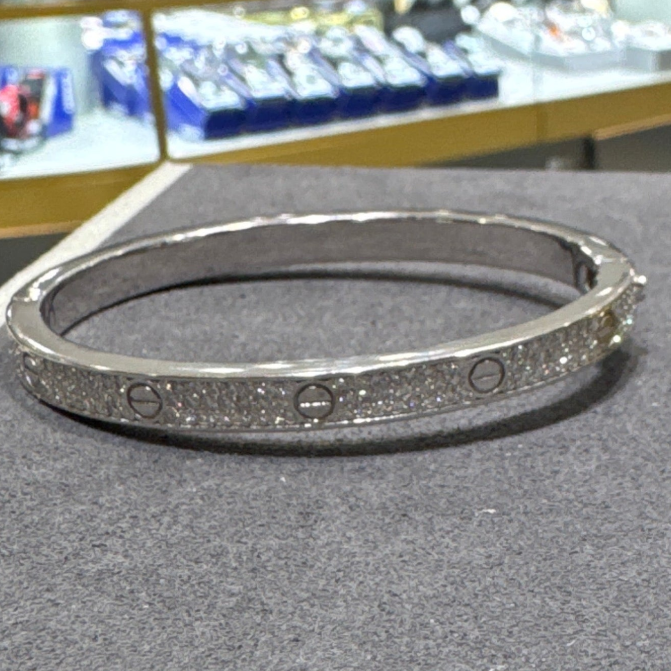 Silver moissanite bangle Argent Bracelet