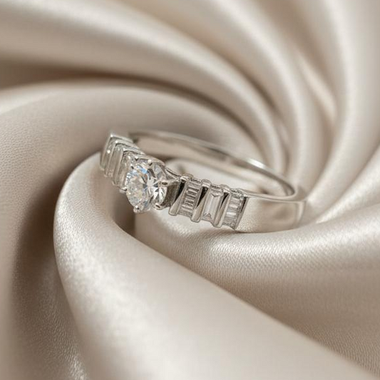 14K gold diamond ring detail showing expert setting diamond brilliance
