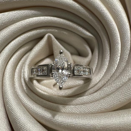14K gold diamond ring detail showing expert setting diamond brilliance
