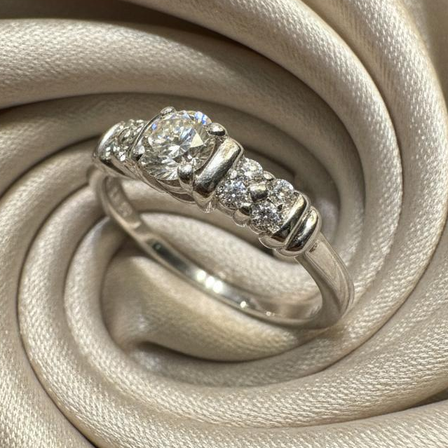 14K gold diamond ring detail showing expert setting diamond brilliance
