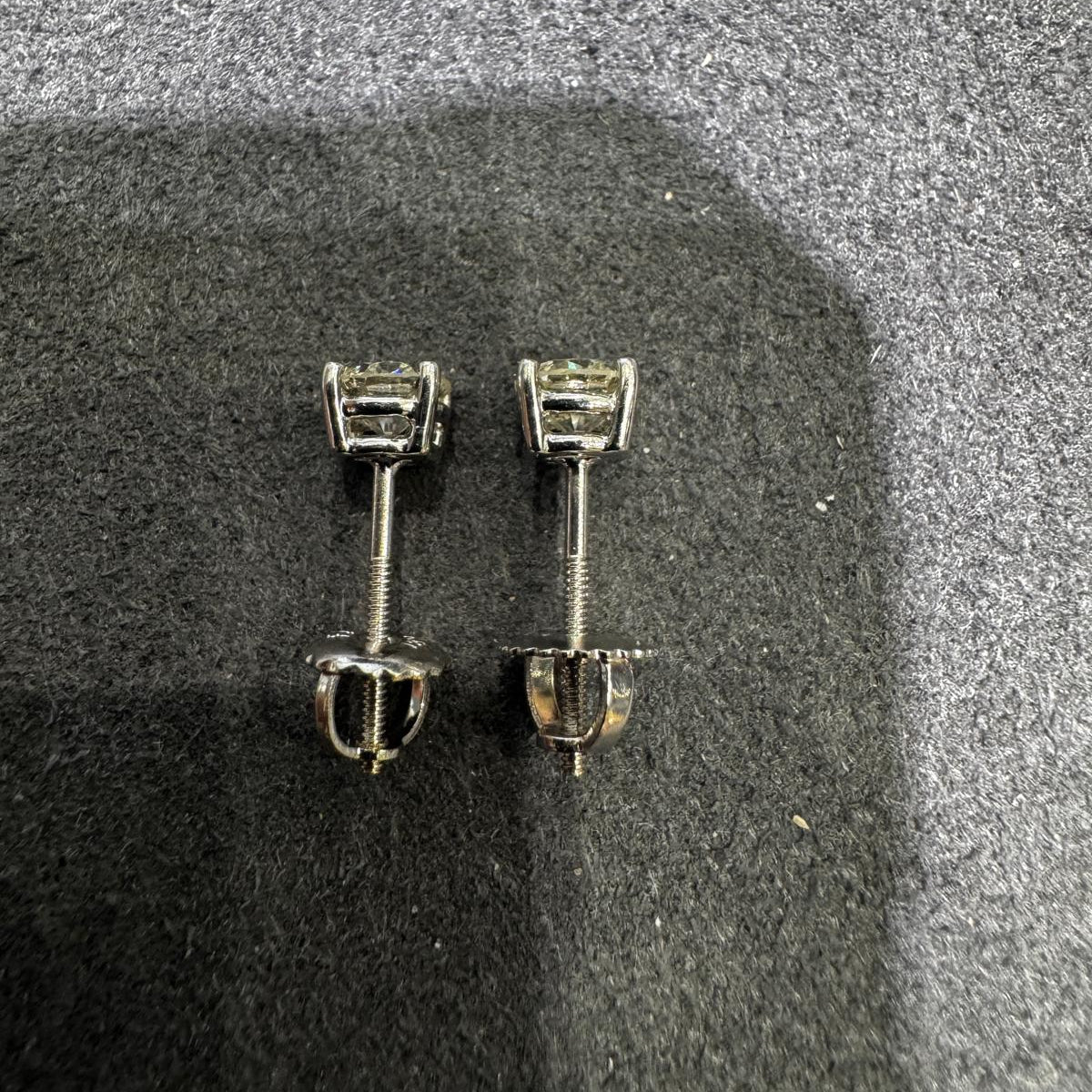 14K gold natural diamond stud earrings worn lifestyle shot elegant luxury fine jewelry
