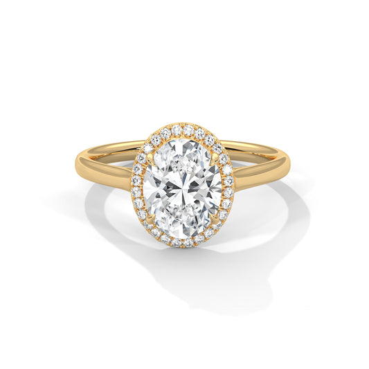 Oval Halo Engagement Ring DM-015