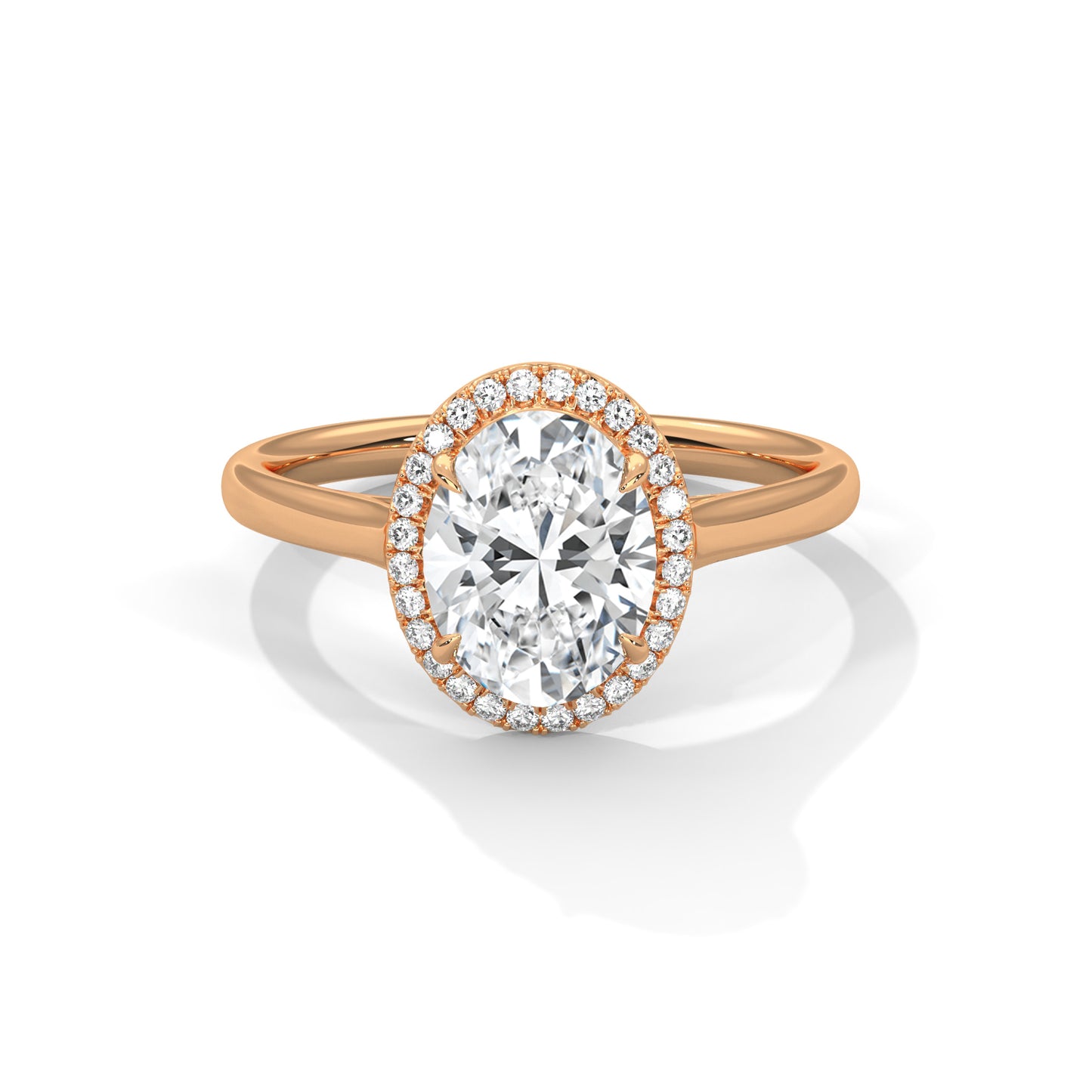 Oval Halo Engagement Ring DM-015