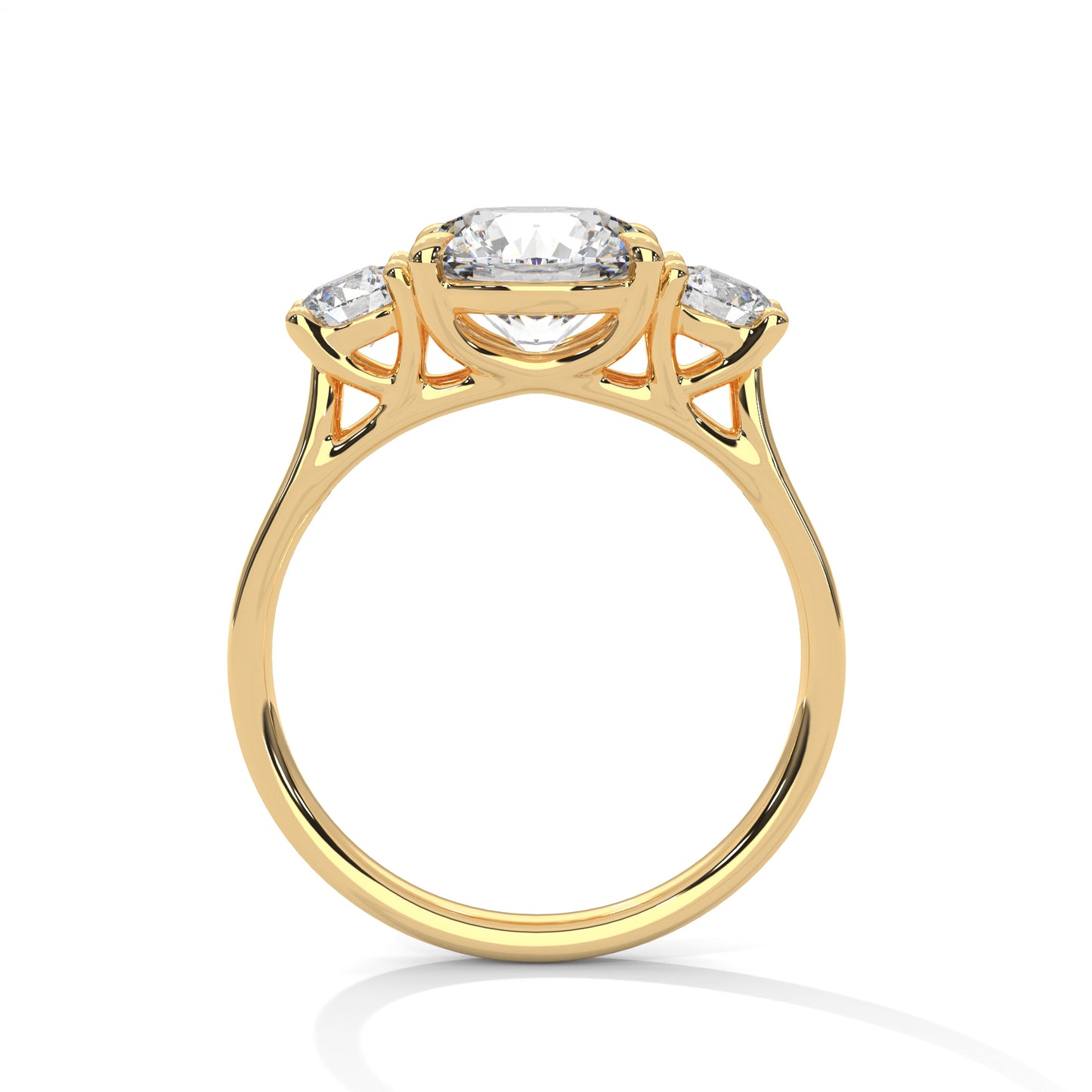 Round Three-Stone Engagement Ring DM-016