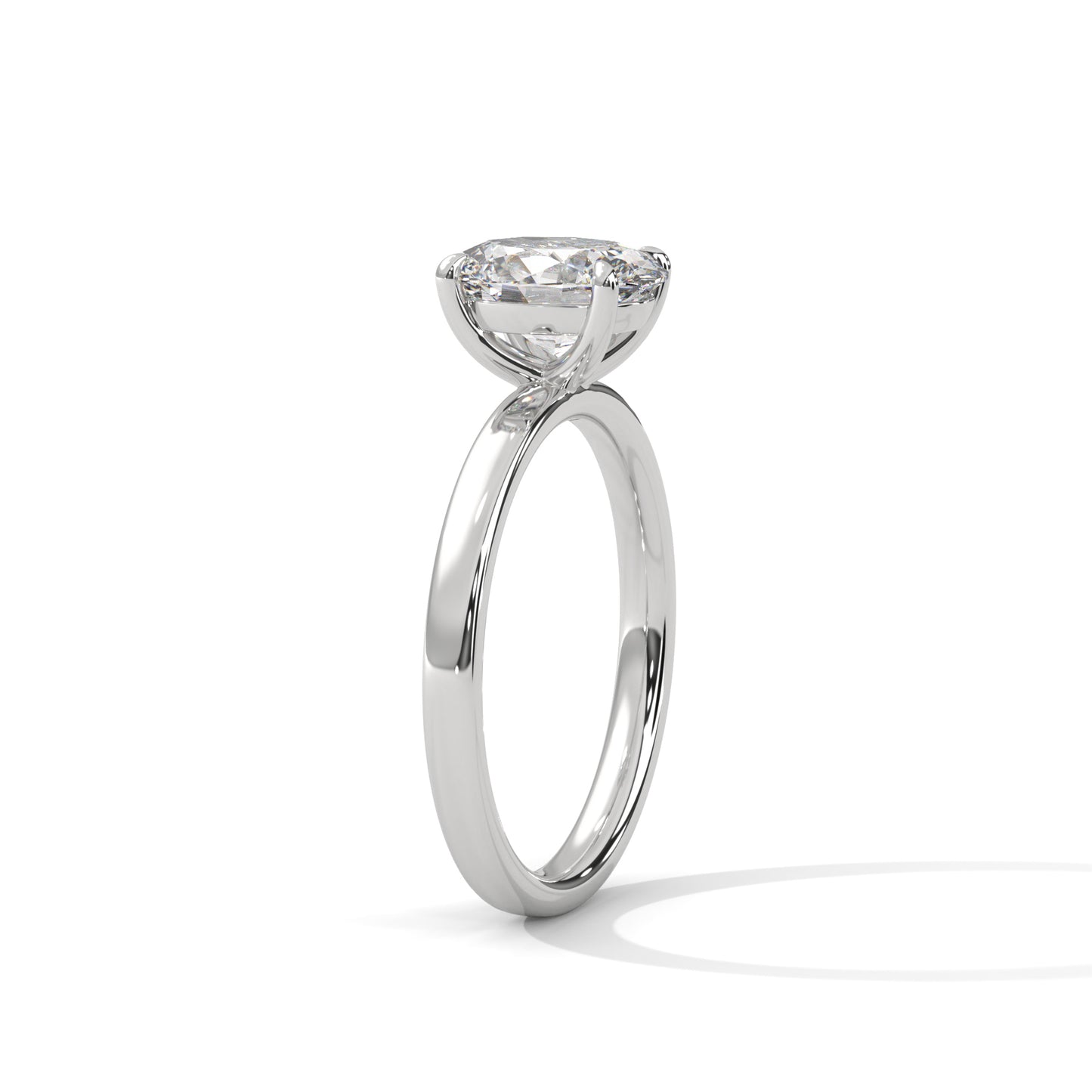 Oval Solitaire Engagement Ring with Tapered Band DM-044