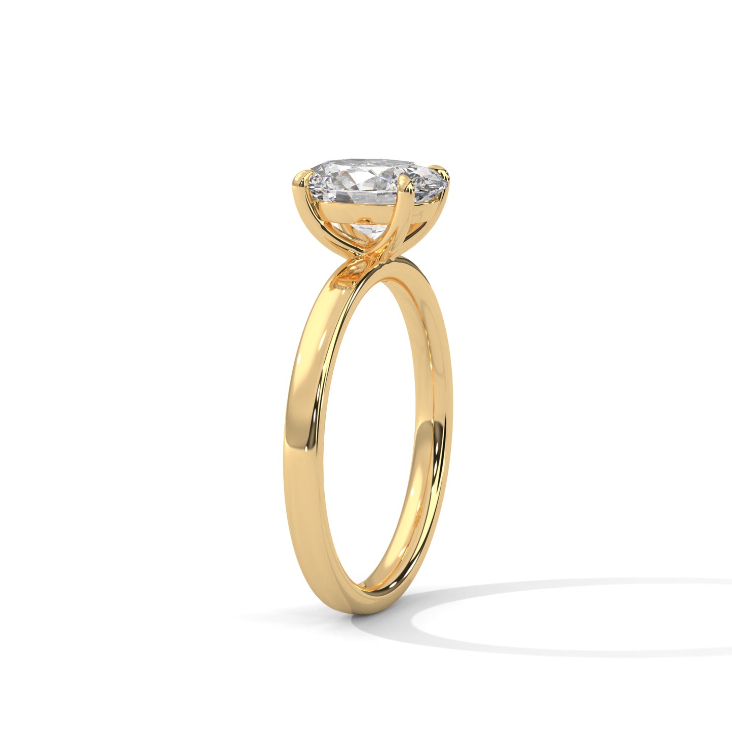 Oval Solitaire Engagement Ring with Tapered Band DM-044