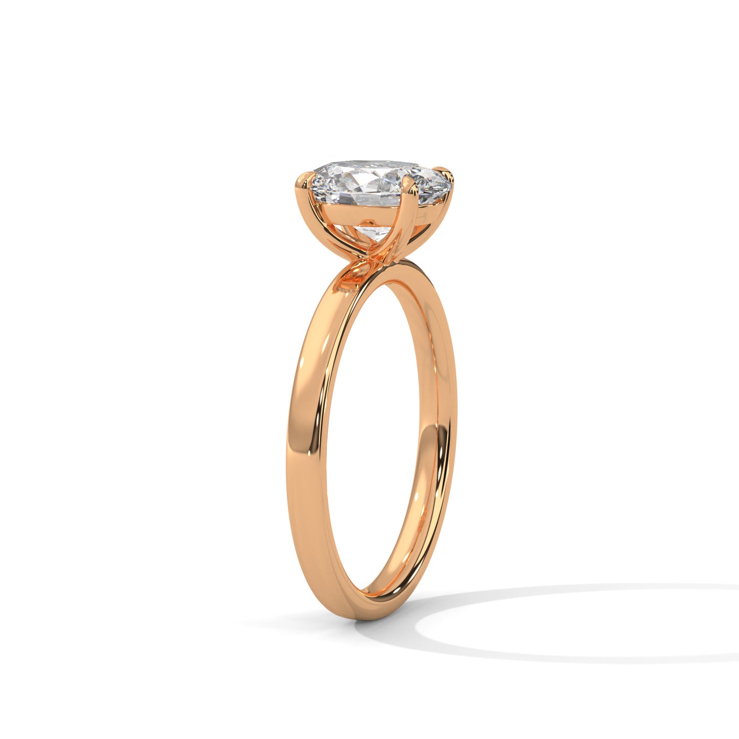 Oval Solitaire Engagement Ring with Tapered Band DM-044