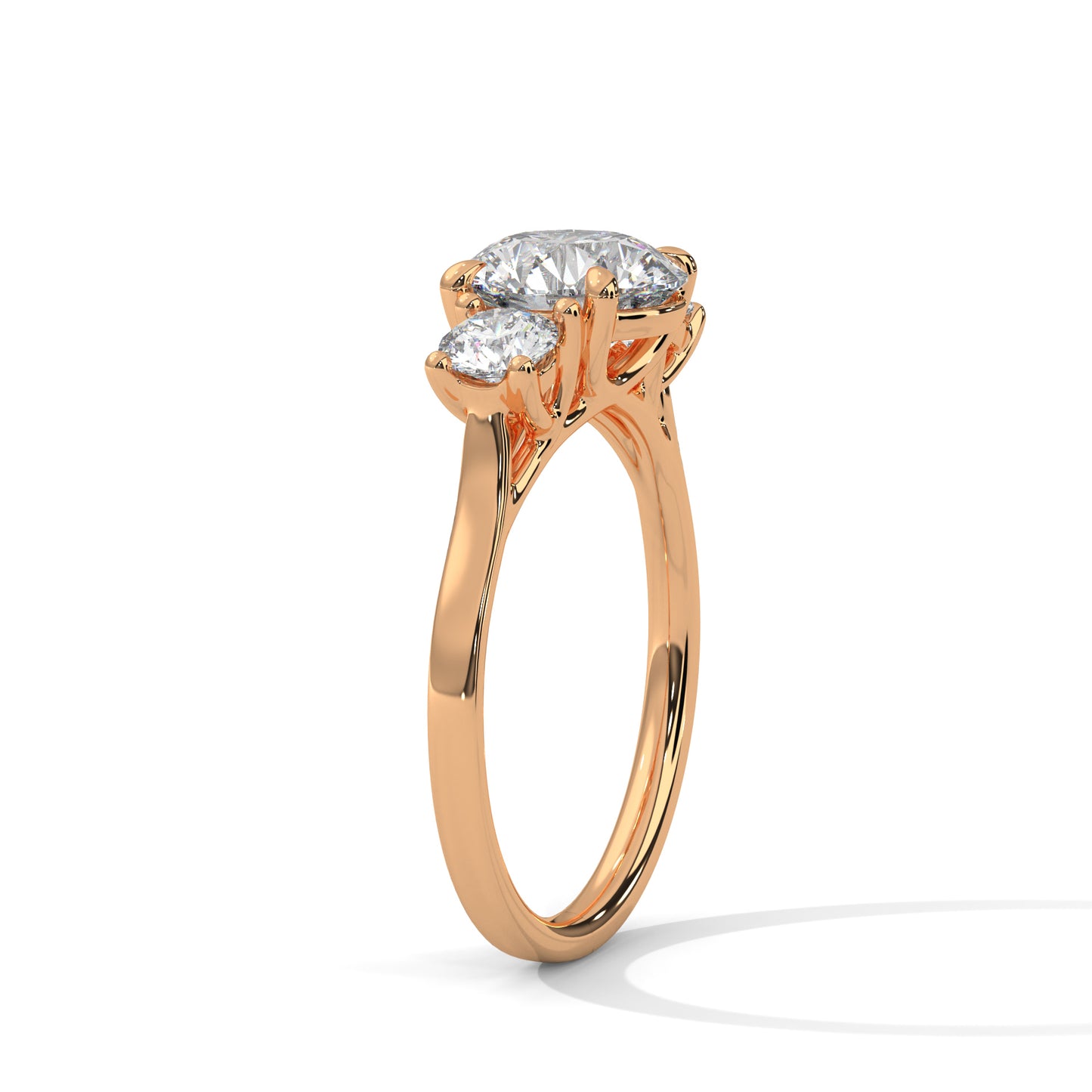 Round Three-Stone Engagement Ring DM-016