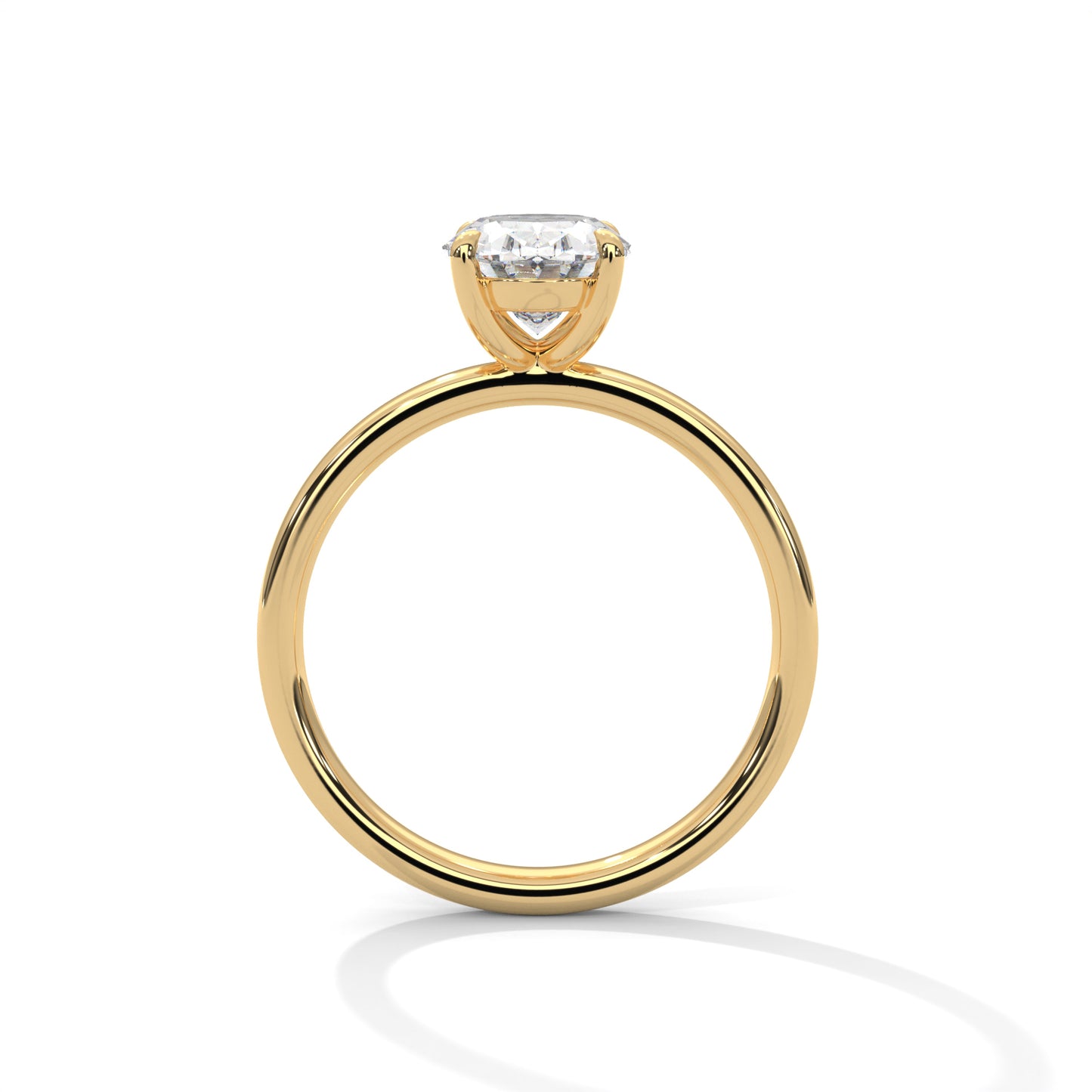 Oval Solitaire Engagement Ring with Tapered Band DM-044