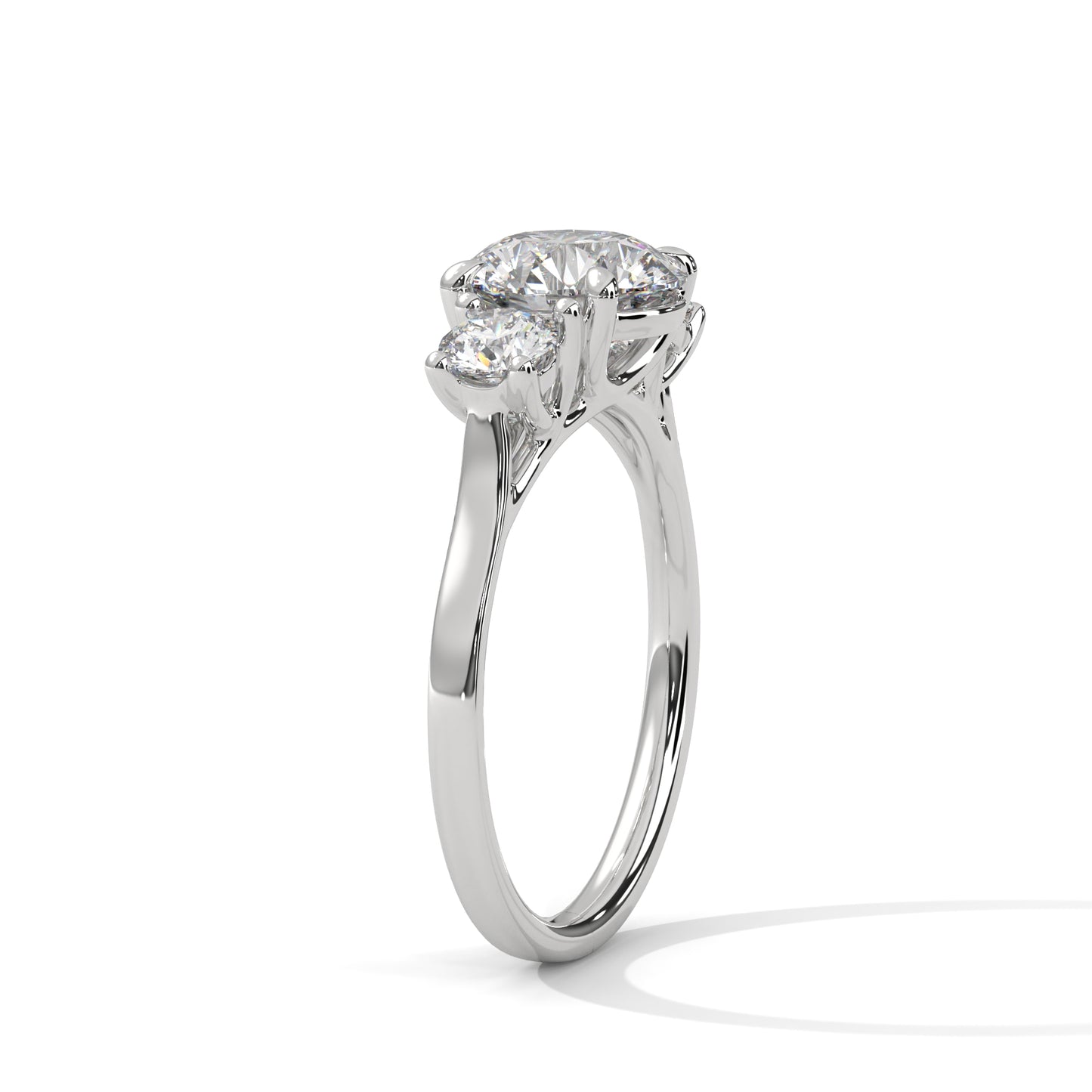 Round Three-Stone Engagement Ring DM-016