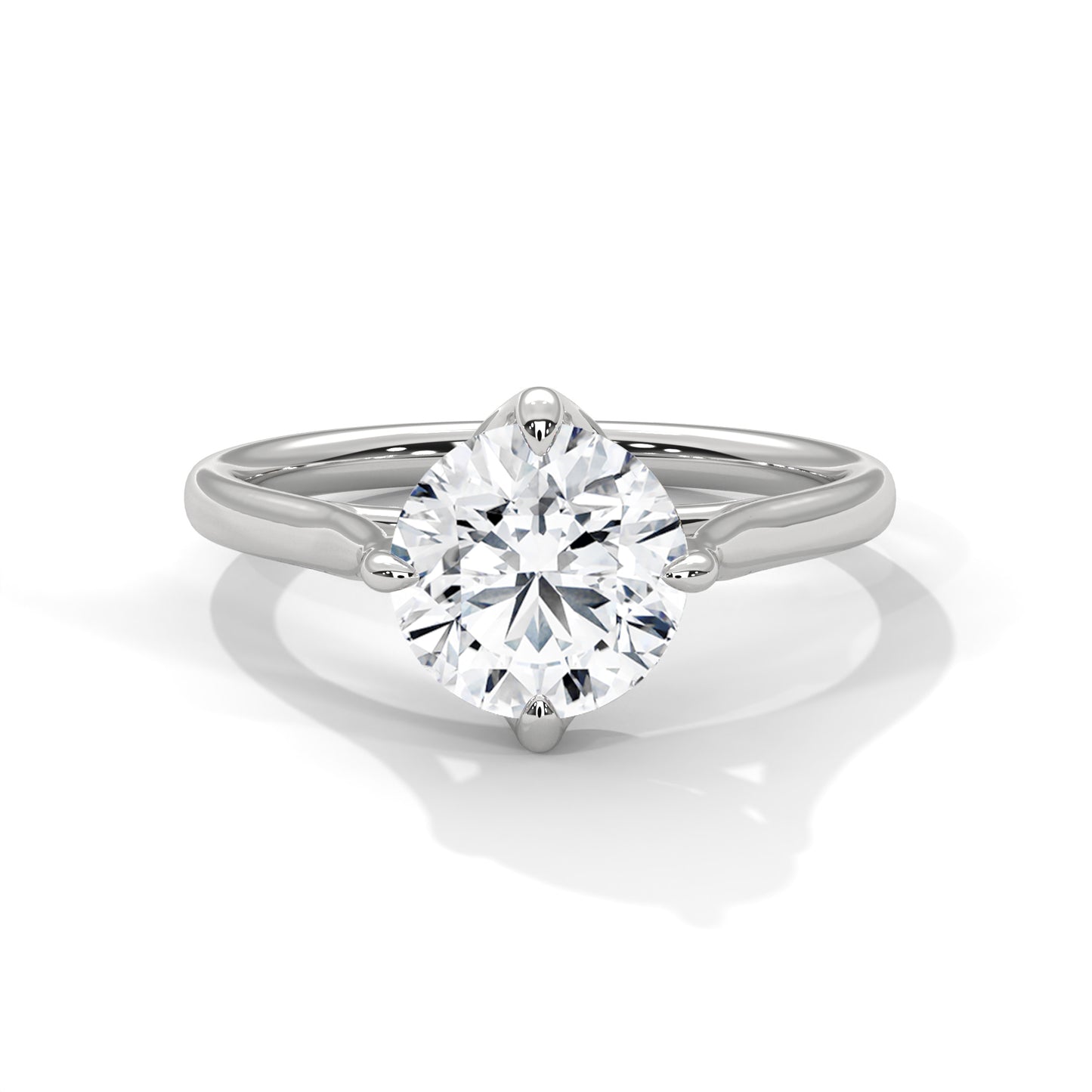 Round Solitaire Engagement Ring with Split Shank DM-011