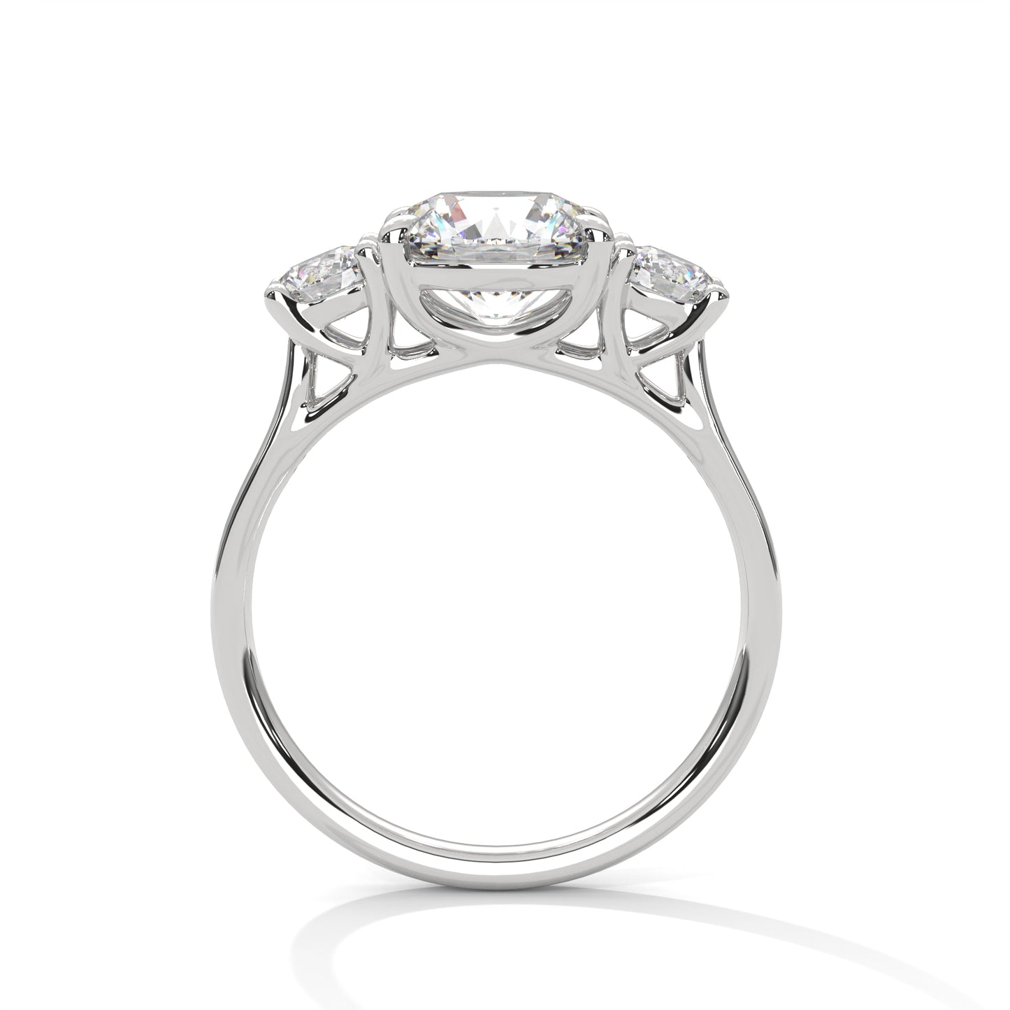 Round Three-Stone Engagement Ring DM-016