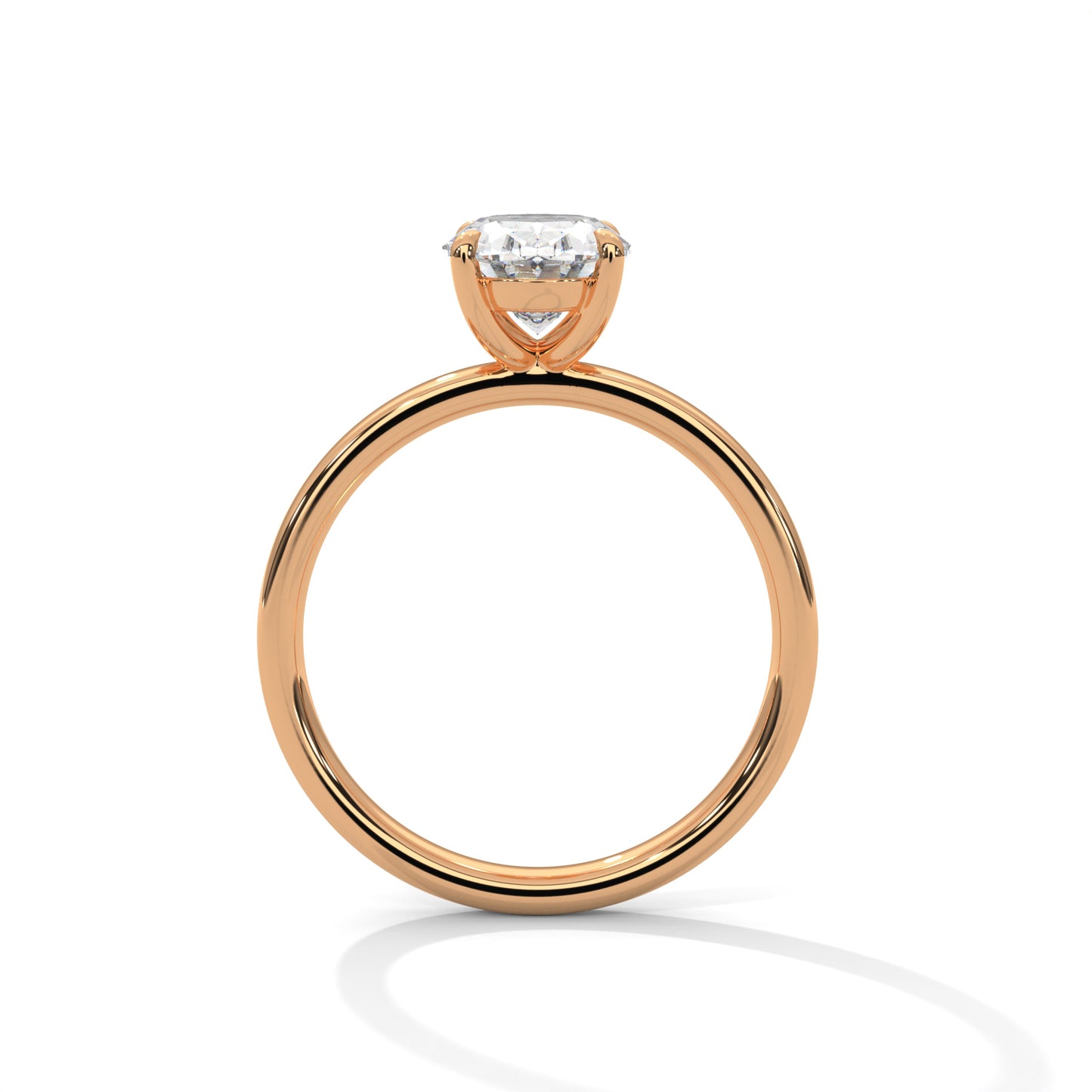 Oval Solitaire Engagement Ring with Tapered Band DM-044
