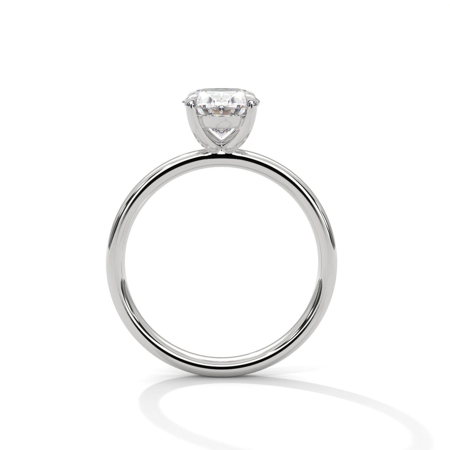 Oval Solitaire Engagement Ring with Tapered Band DM-044