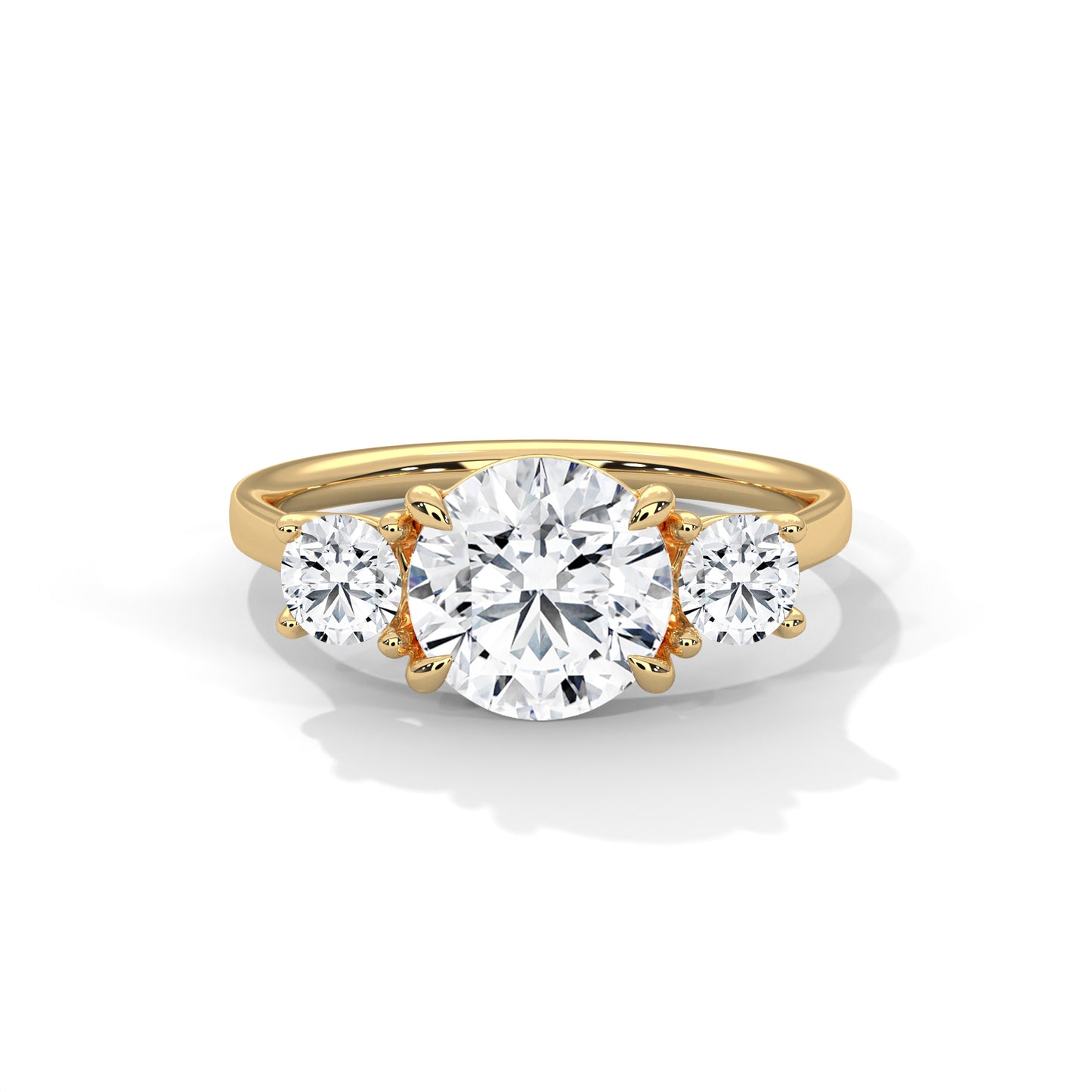 Round Three-Stone Engagement Ring DM-016