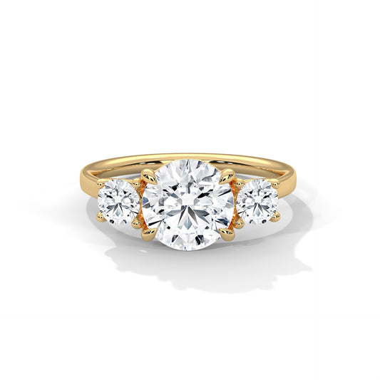 Round Three-Stone Engagement Ring DM-016