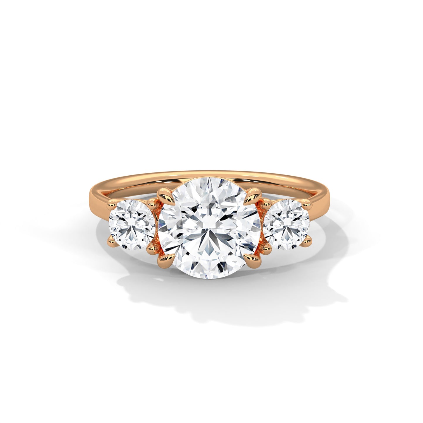 Round Three-Stone Engagement Ring DM-016