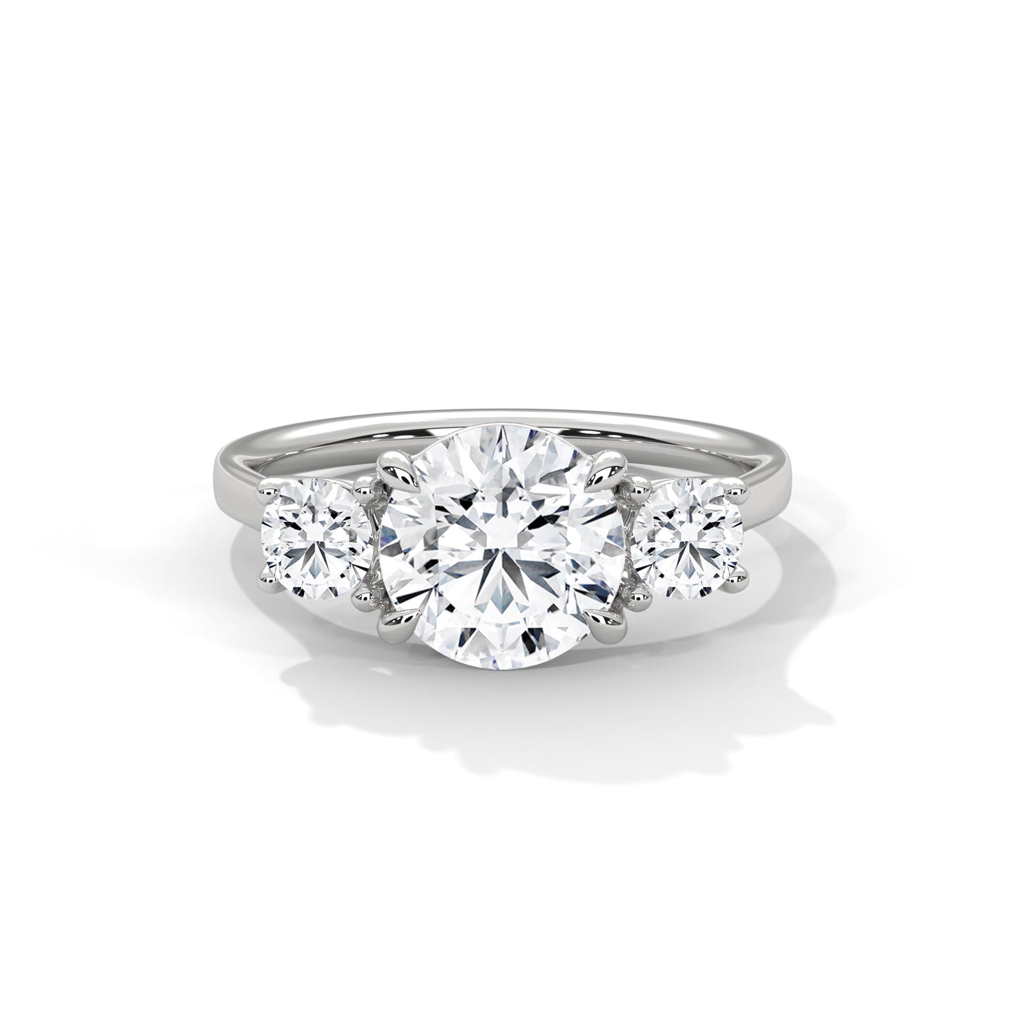 Round Three-Stone Engagement Ring DM-016