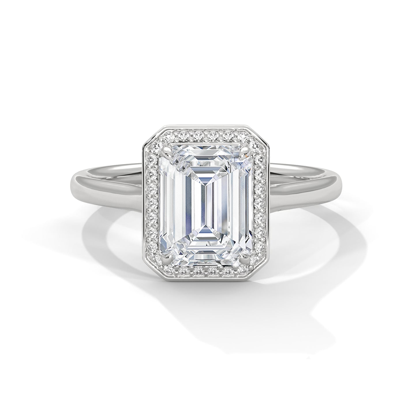 Emerald Cut Halo Engagement Ring DM-025