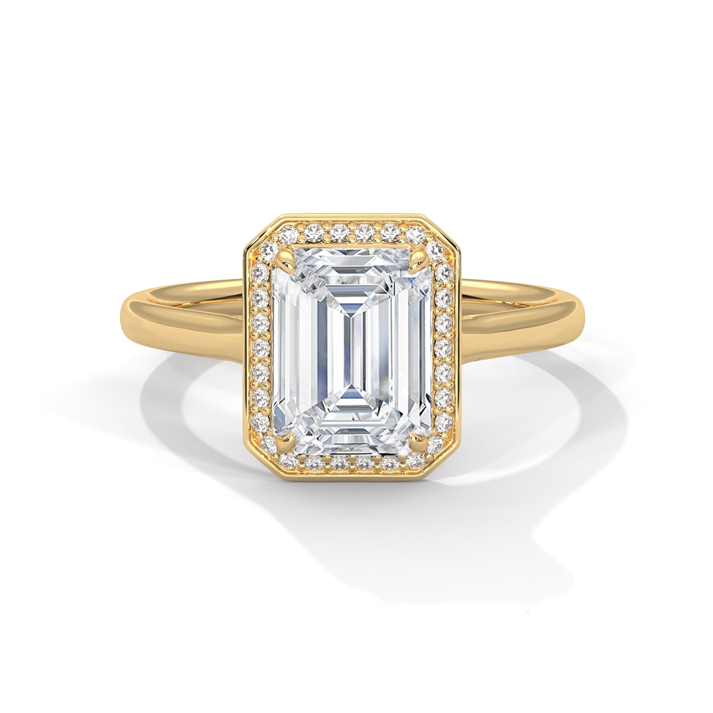 Emerald Cut Halo Engagement Ring DM-025