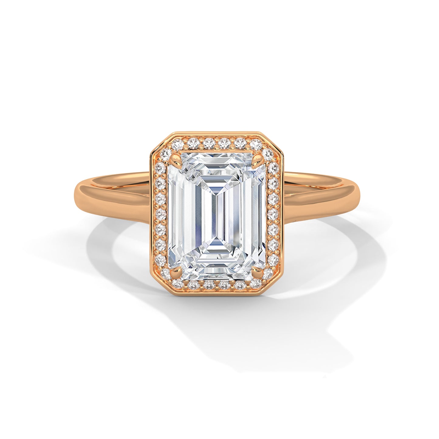 Emerald Cut Halo Engagement Ring DM-025