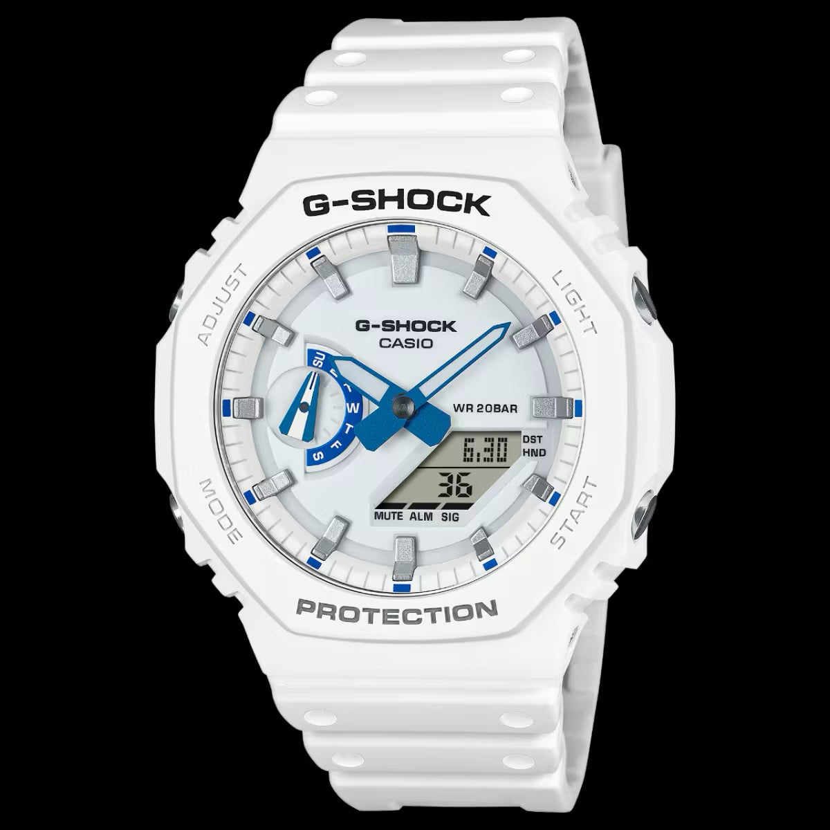 Montre analogique-numérique G-Shock GA-2100HDS-7ACR blanche CasiOak