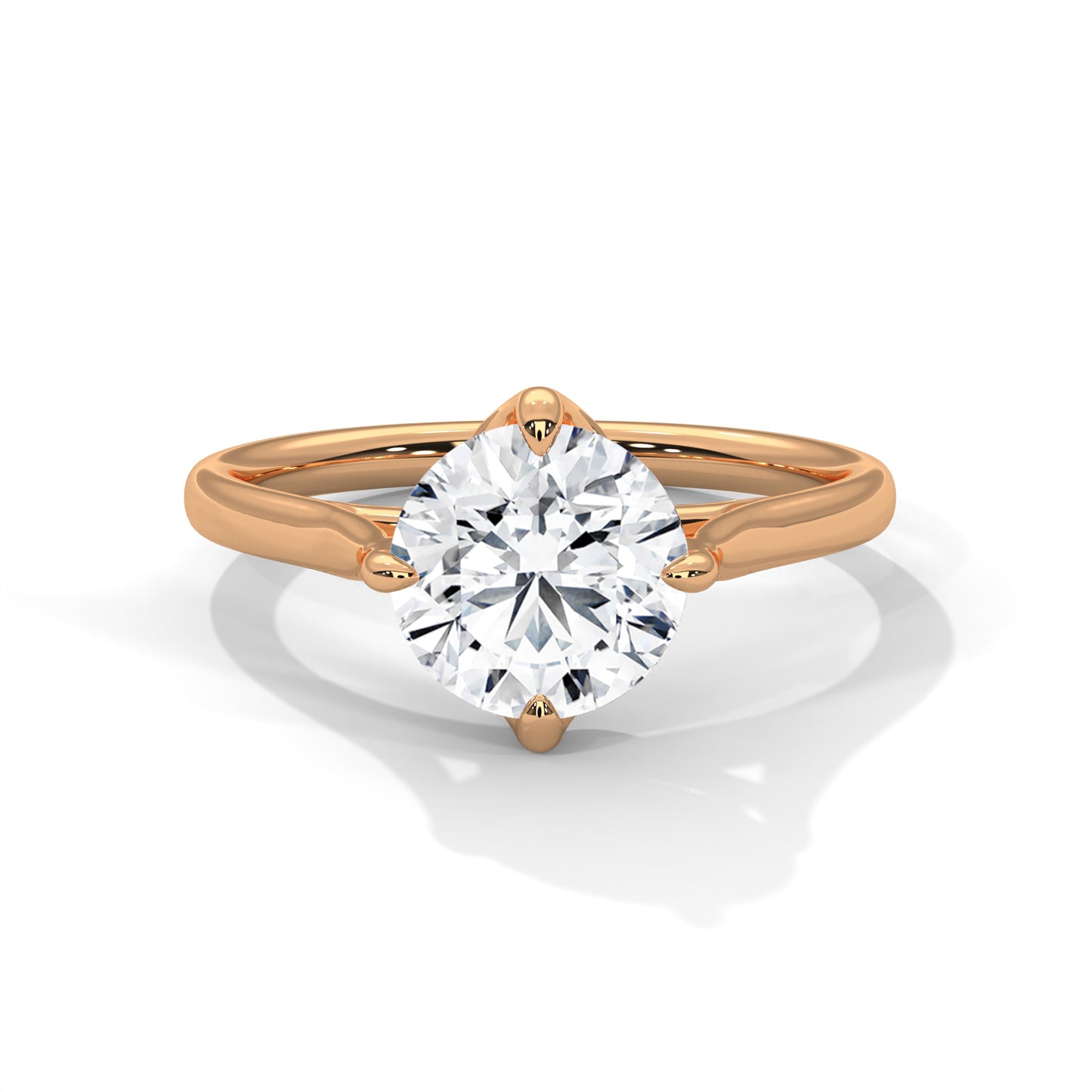 Round Solitaire Engagement Ring with Split Shank DM-011