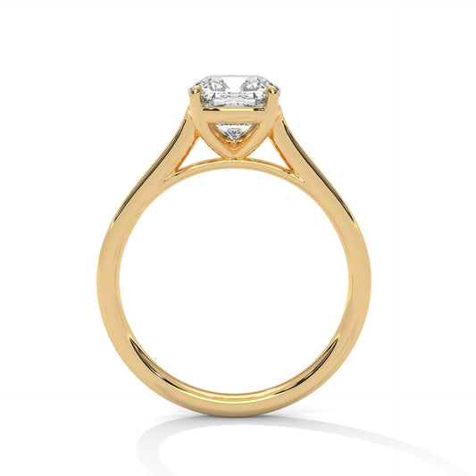 2 carat Classic Cushion Solitaire engagement ring in yellow gold - Bijouterie Del Moral (view 2)