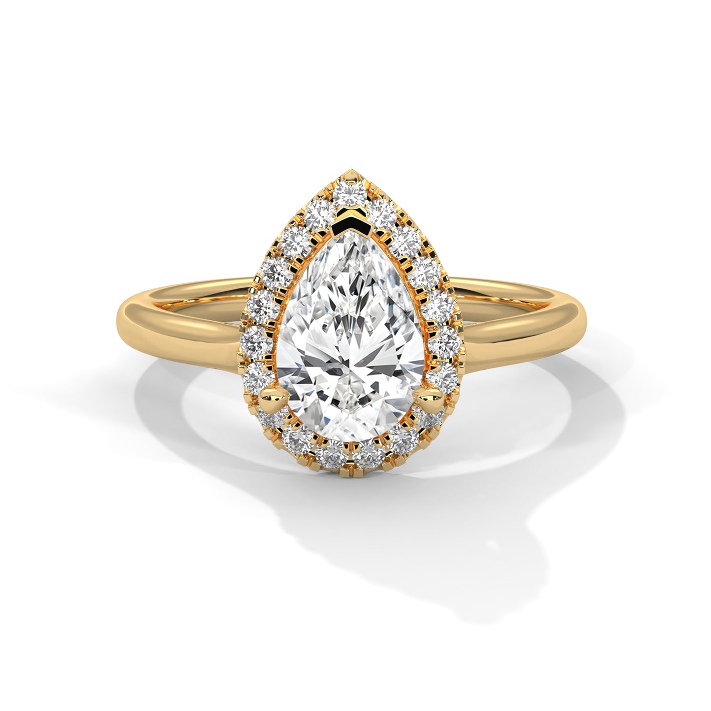 Pear Halo Engagement Ring DM-033