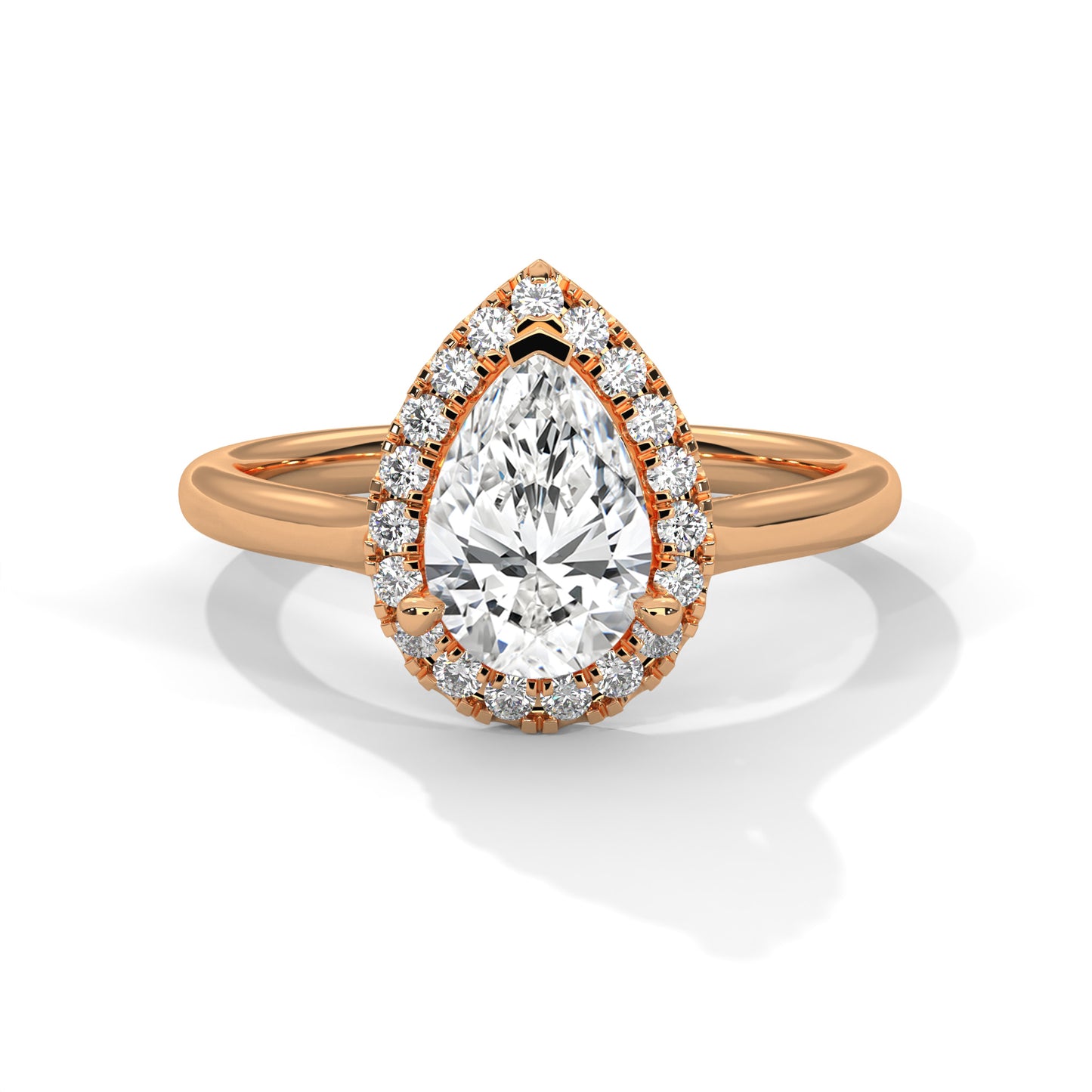 Pear Halo Engagement Ring DM-033