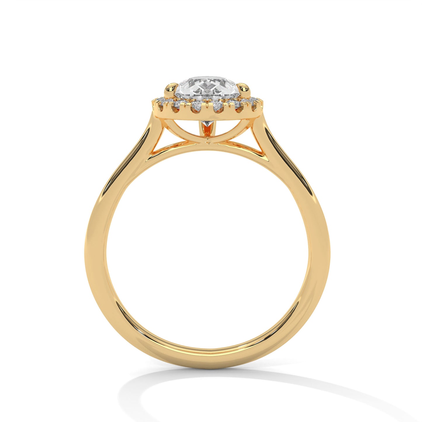 Pear Halo Engagement Ring DM-033