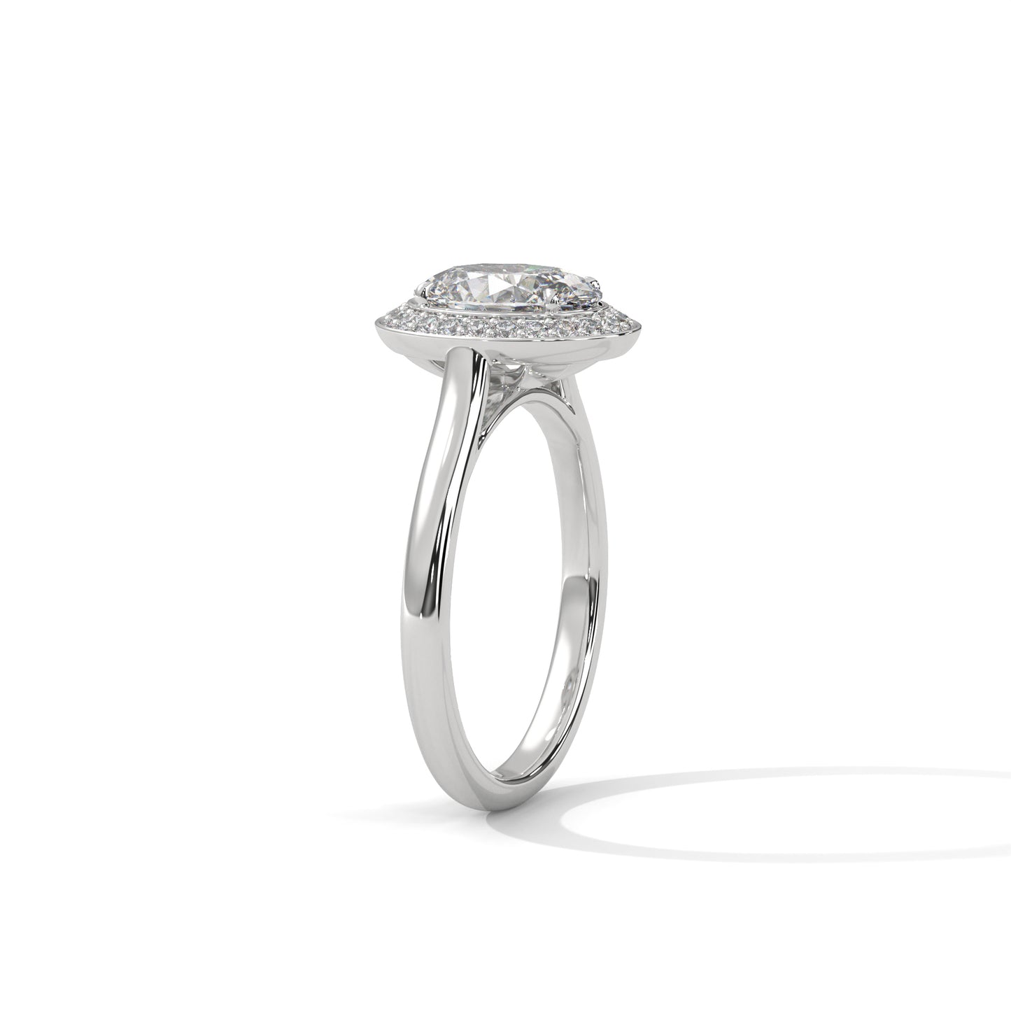 Oval Halo Engagement Ring with Split Shank DM-037