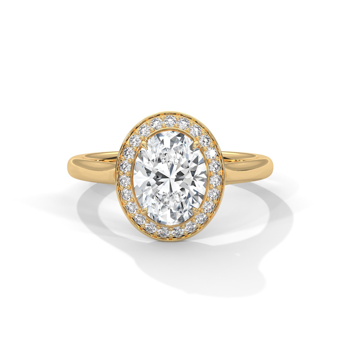 Oval Halo Engagement Ring with Split Shank DM-037
