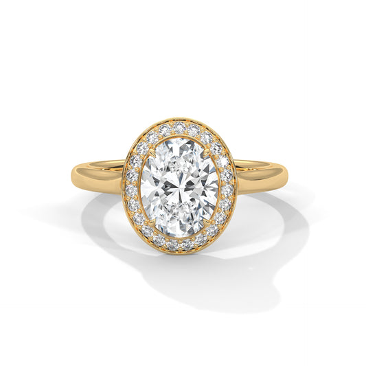 Oval Halo Engagement Ring with Split Shank DM-037