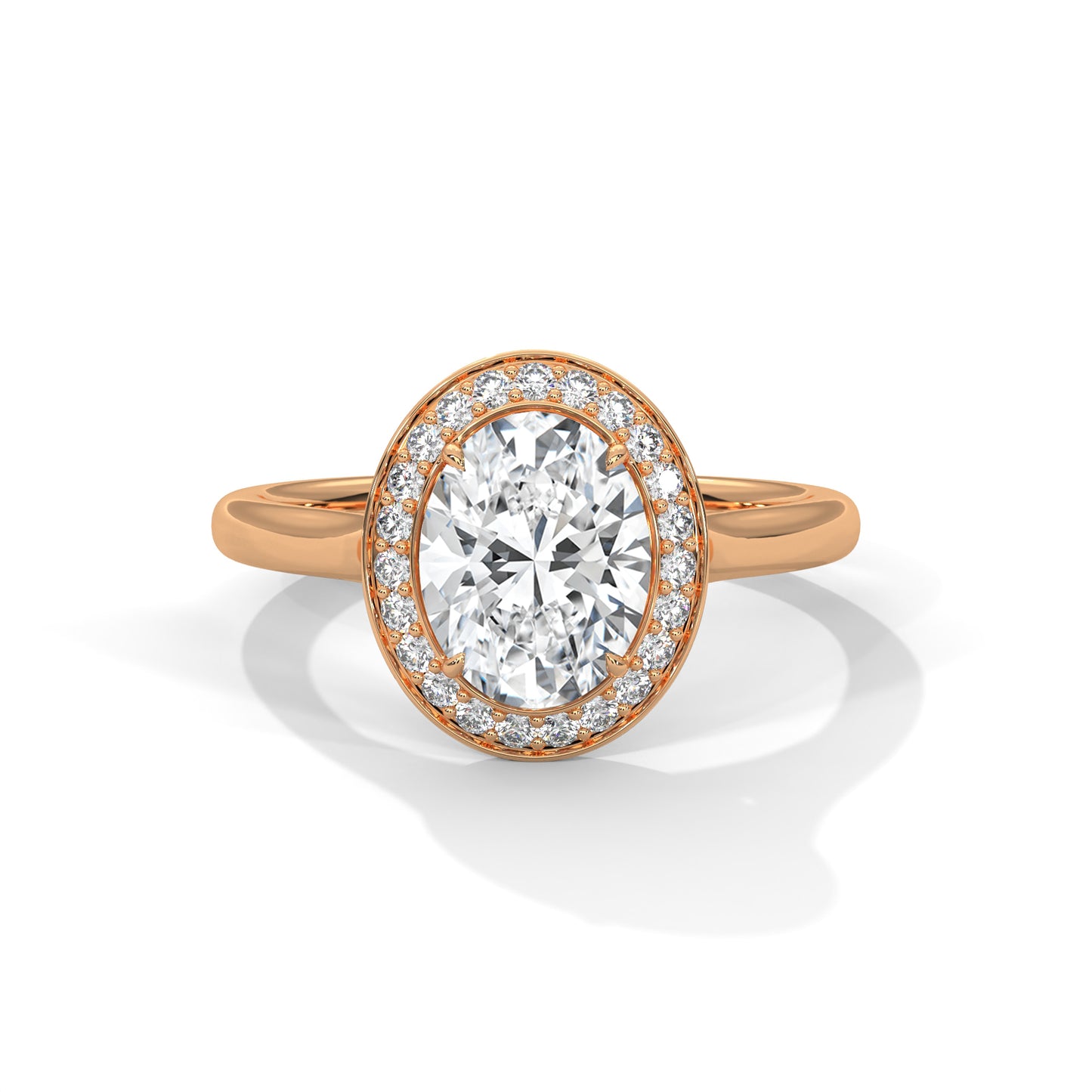 Oval Halo Engagement Ring with Split Shank DM-037