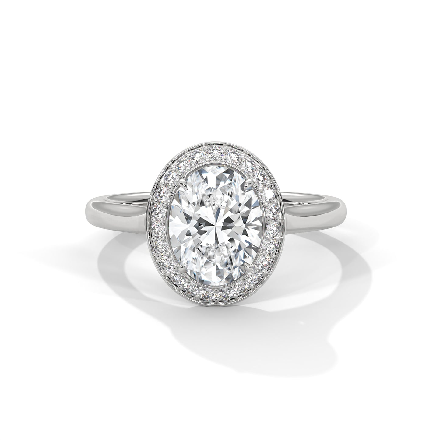 Oval Halo Engagement Ring with Split Shank DM-037