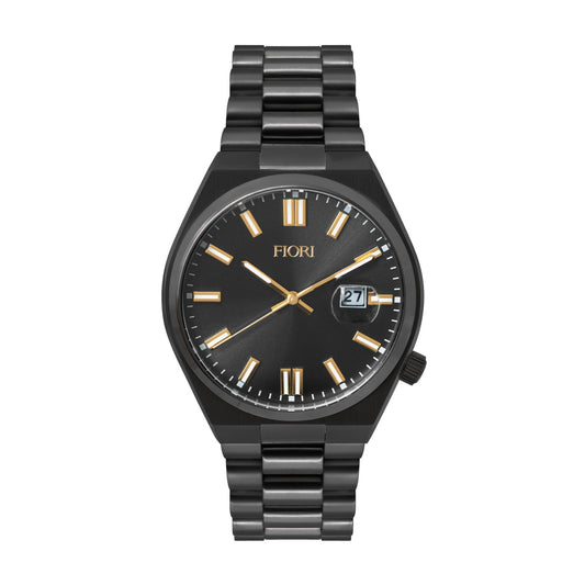 Fiori 3957 Screw Crown Watch - Grey Dial with Gold Accents