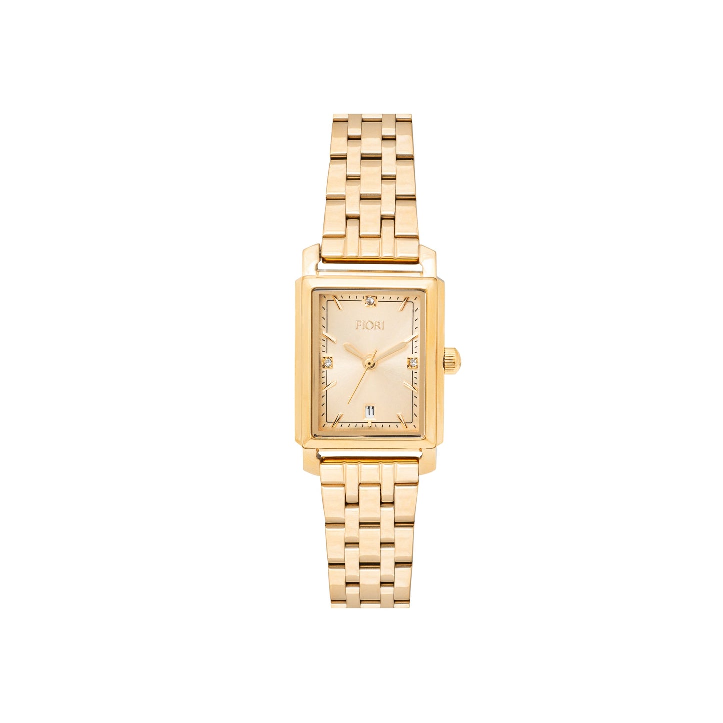 Fiori 3967 Women's Rectangular Watch - Gold Champagne Dial