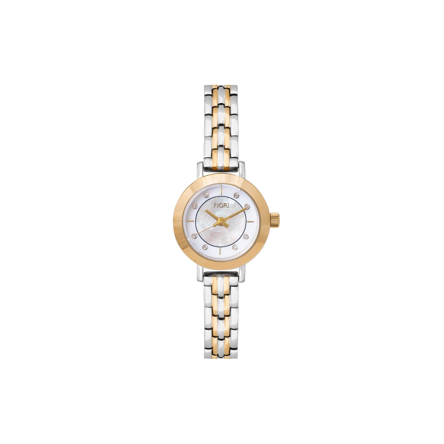 Fiori 3984 Women's Watch - White Dial Two-Tone Gold with Crystal Markers