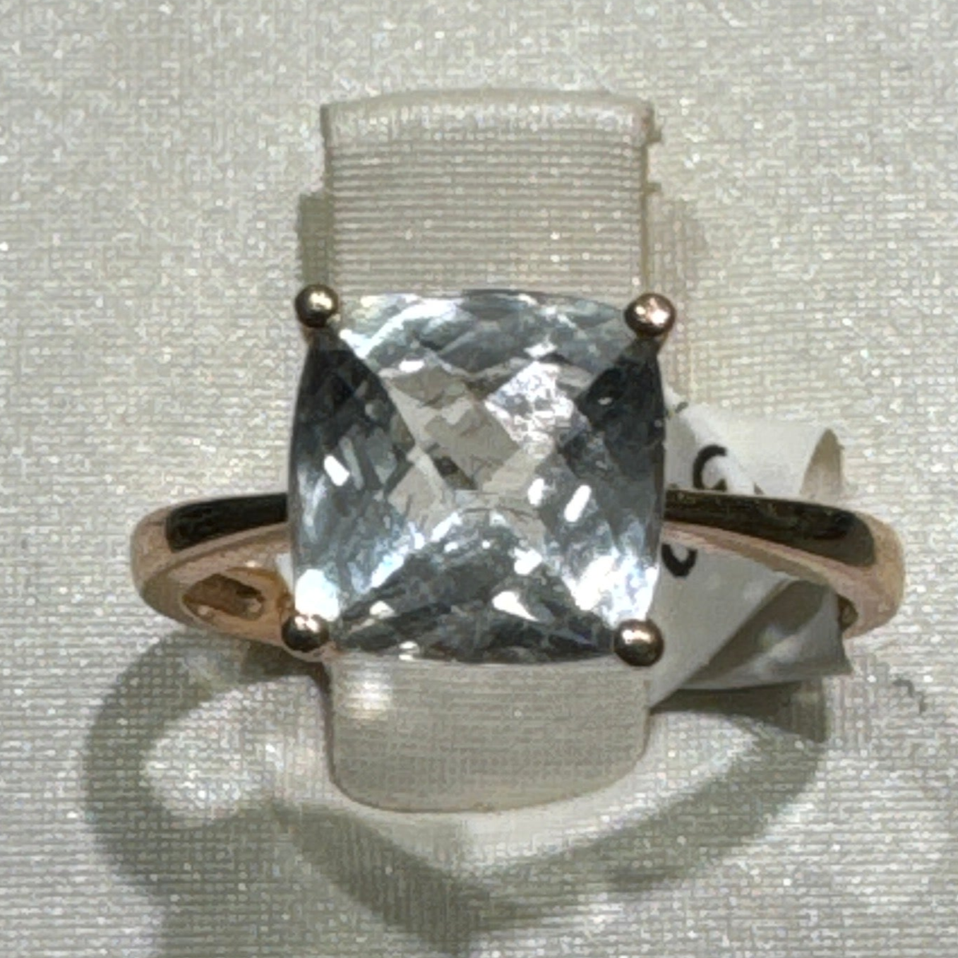 14K Rose Gold & Aquamarine Stone