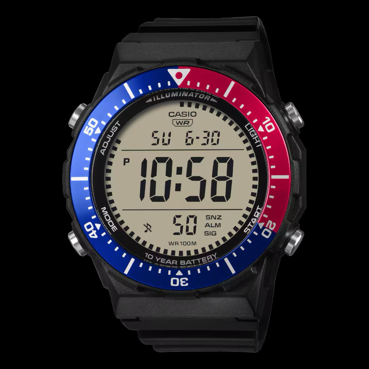 Casio AE-1700H-1A2VCF Red & Blue Digital World Time Watch