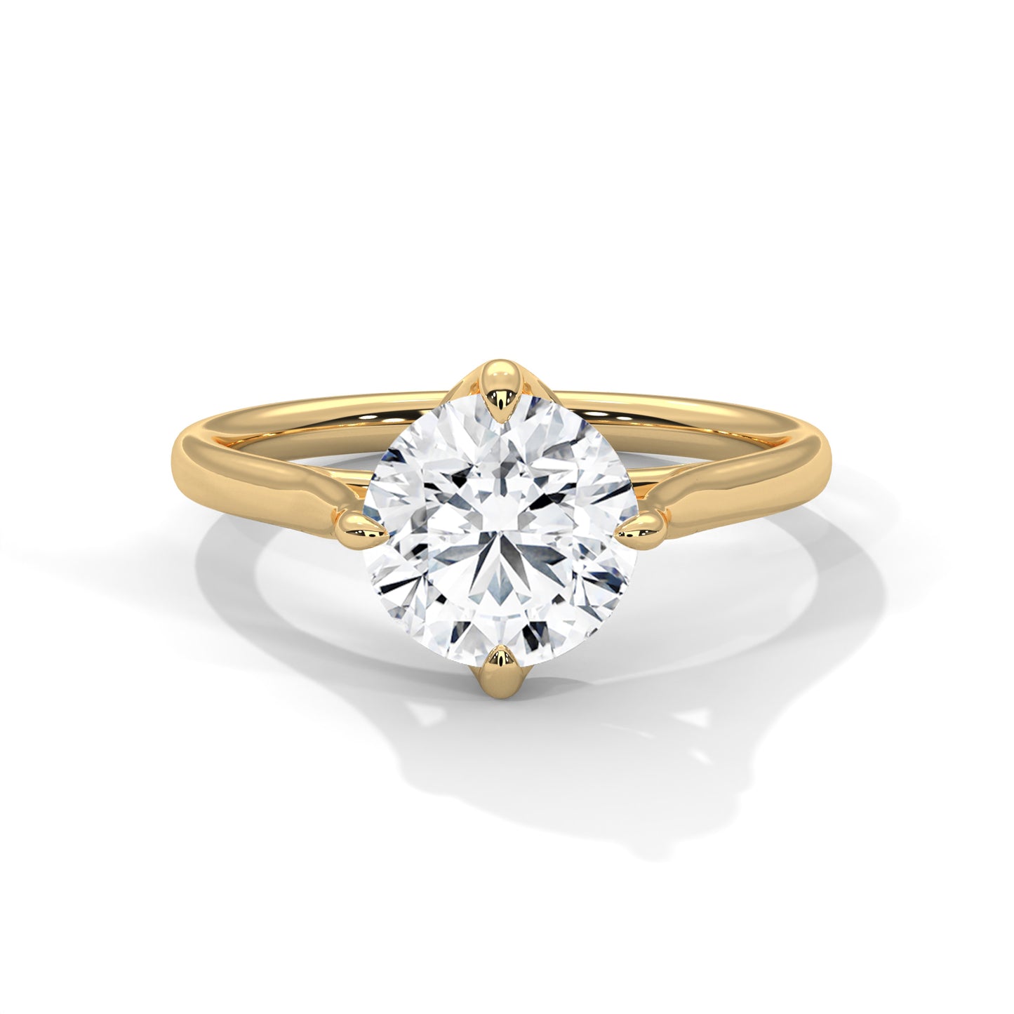 Round Solitaire Engagement Ring with Split Shank DM-011
