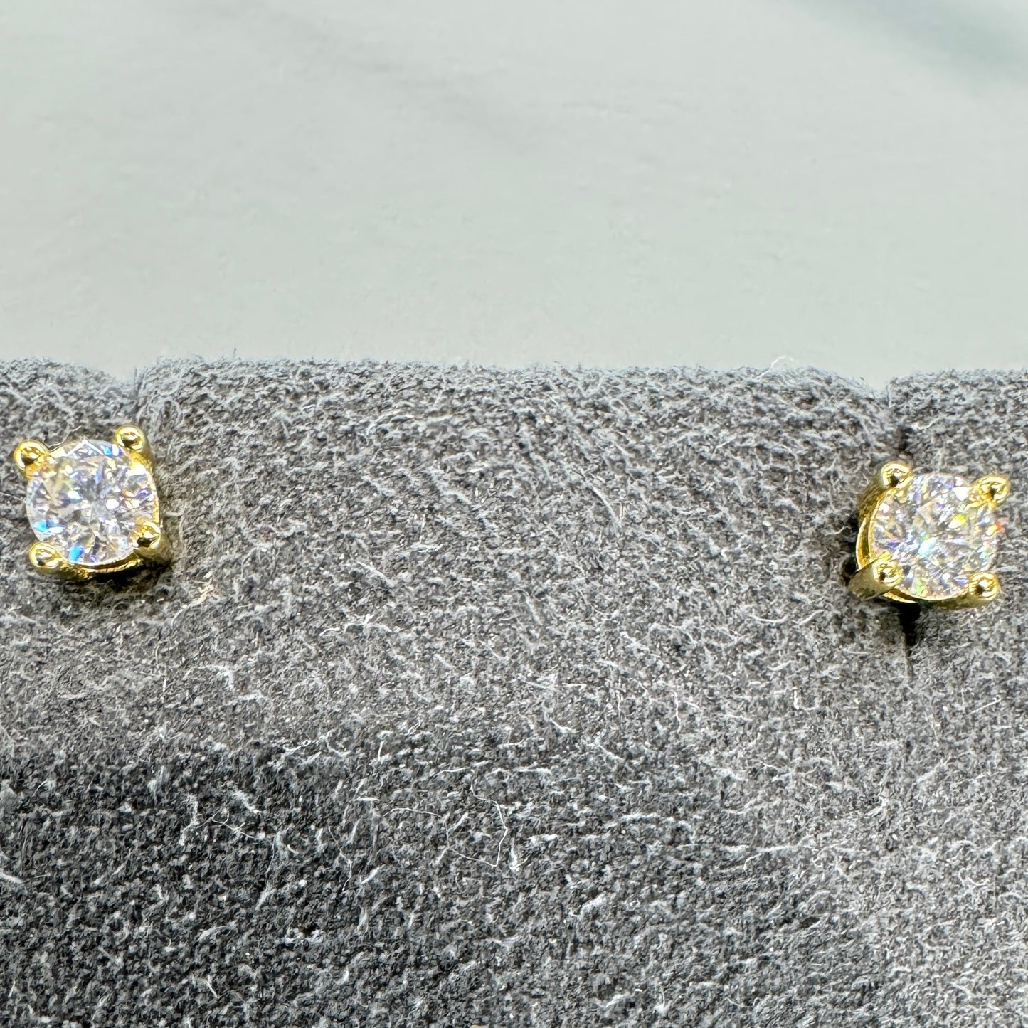 3mm moissanite stud earrings sterling silver gold overlay brilliant sparkle delicate minimalist elegance
