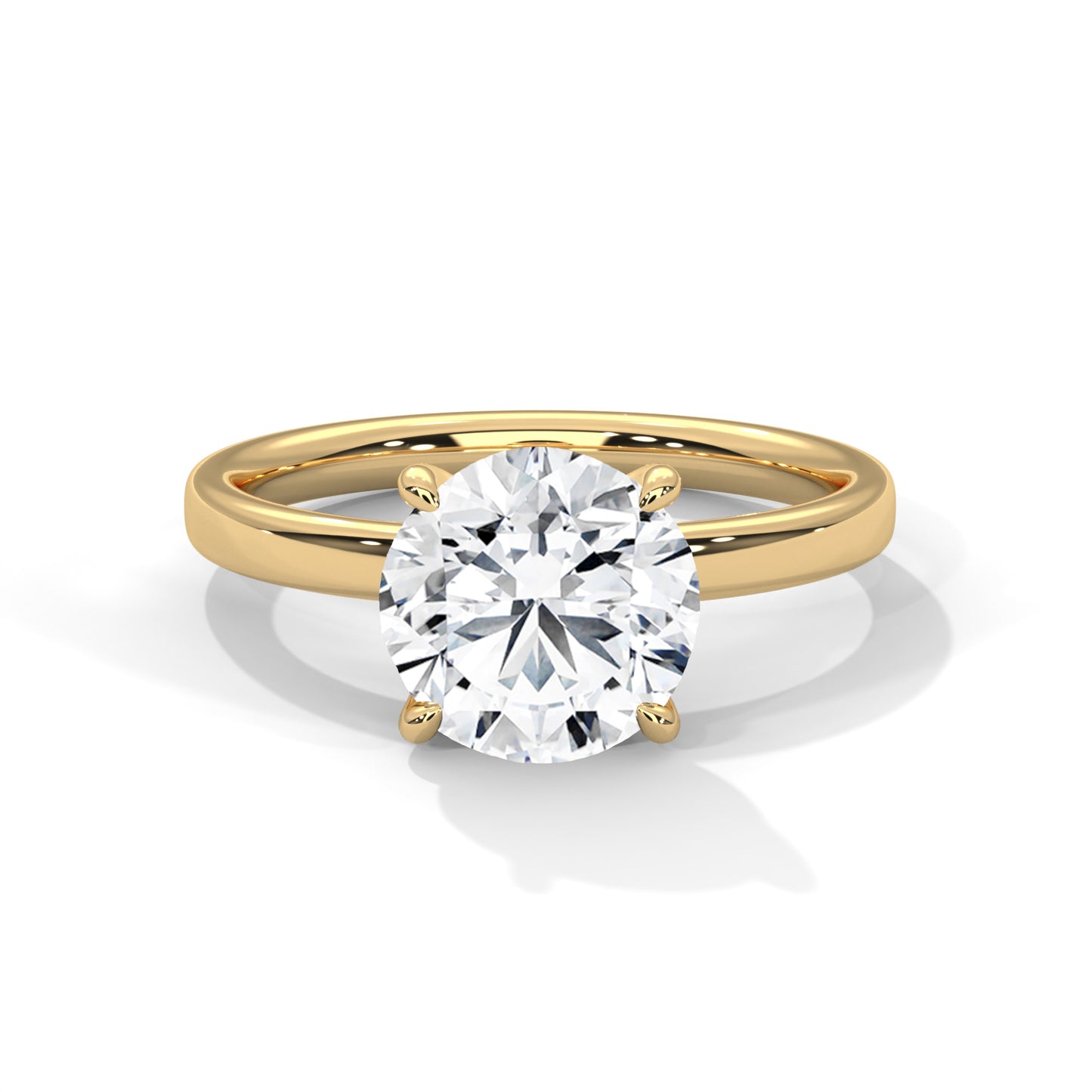Round Solitaire Engagement Ring with Tapered Band DM-043