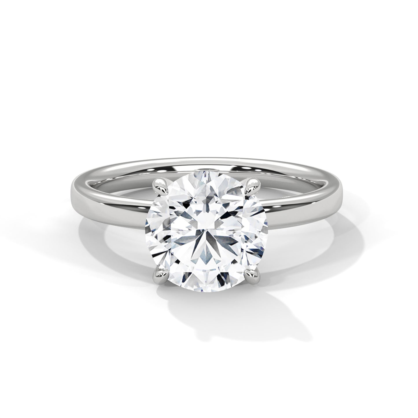 Round Solitaire Engagement Ring with Tapered Band DM-043