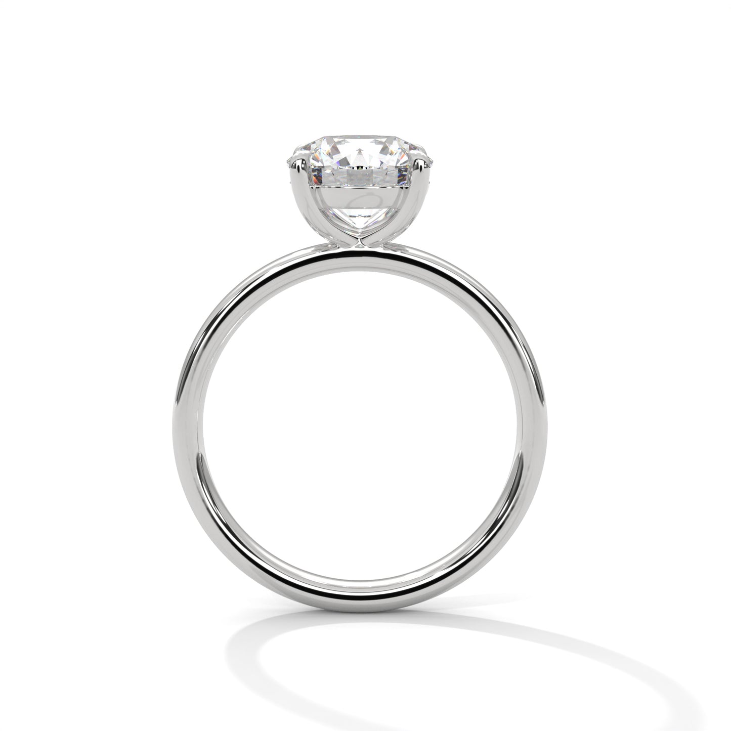 Round Solitaire Engagement Ring with Tapered Band DM-043