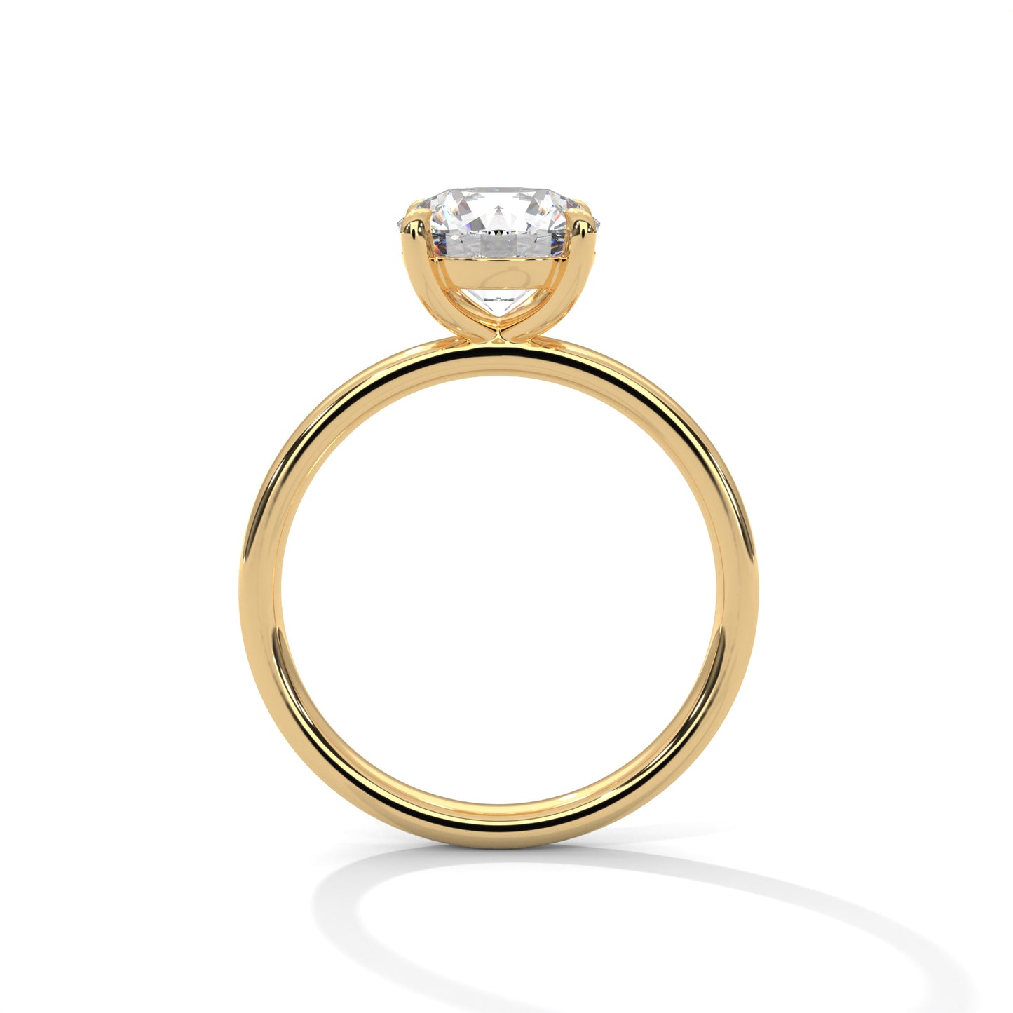 Round Solitaire Engagement Ring with Tapered Band DM-043