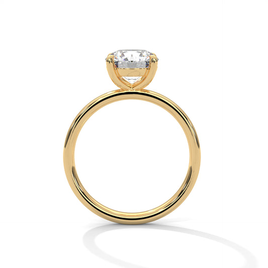 Round Solitaire Engagement Ring with Tapered Band DM-043