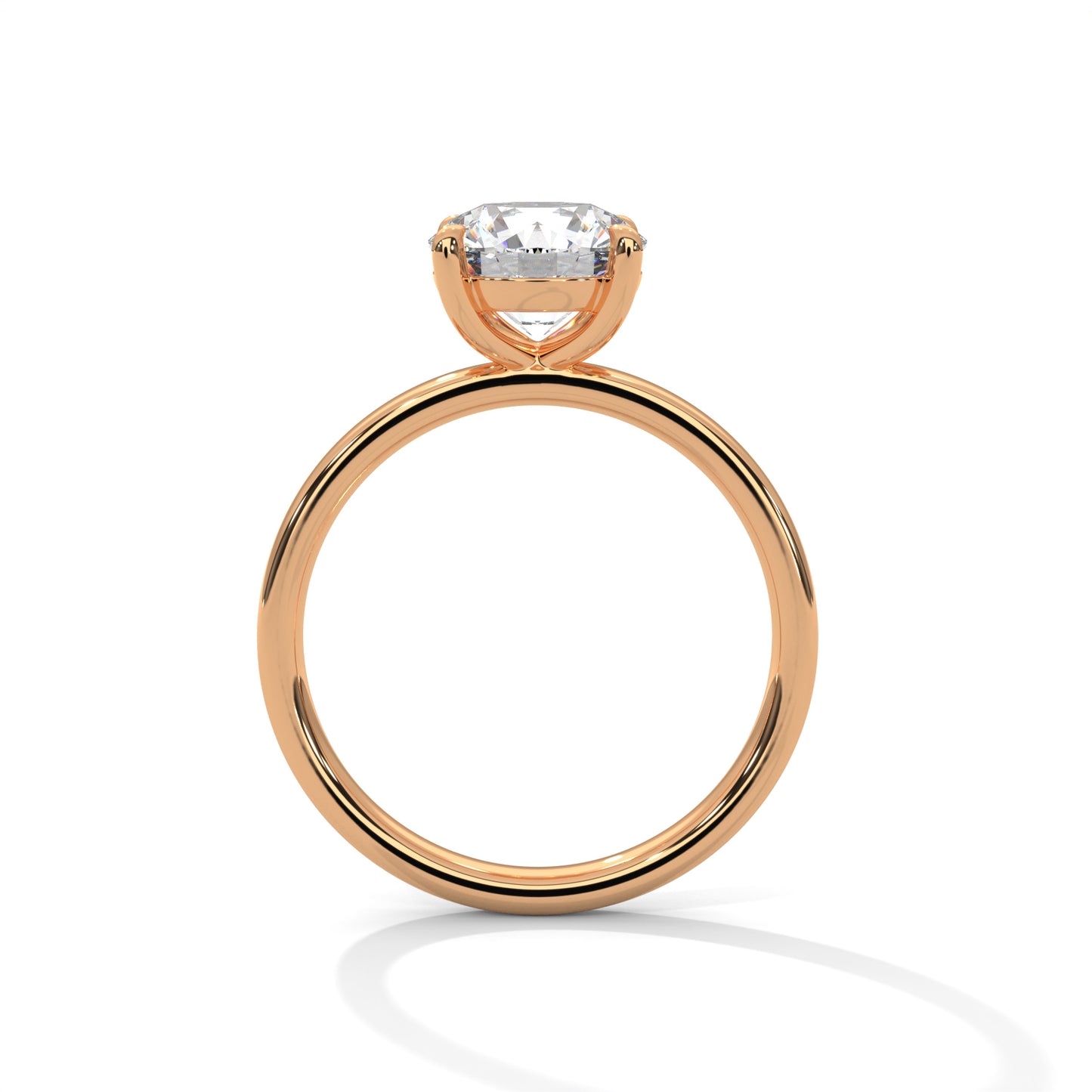 Round Solitaire Engagement Ring with Tapered Band DM-043
