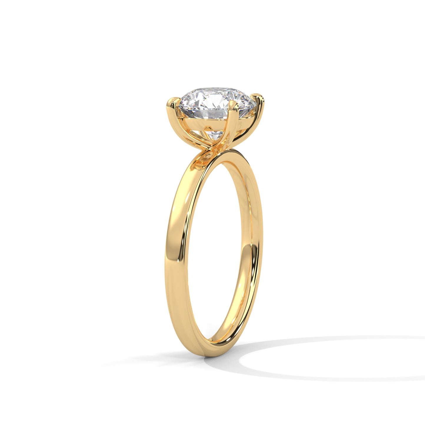 Round Solitaire Engagement Ring with Tapered Band DM-043